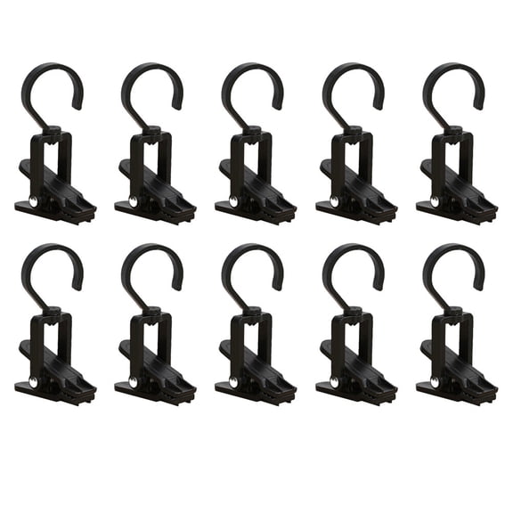 DINHEAROM Canopy Clips Black Plastic 10Pcs Outdoor Hook Clips