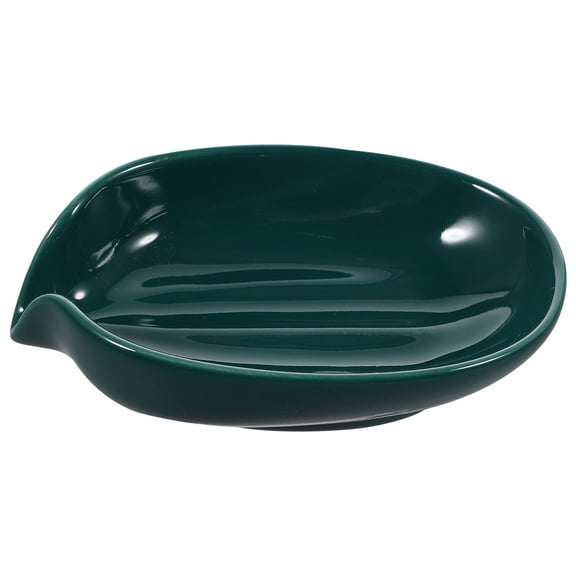 DINHEAROM Ceramic Tray Dark Green for Bathroom Accessories 1Pcs