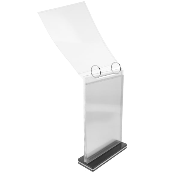 DINHEAROM Acrylic Desktop Menu Stand, Transparent Multi-Page Flip Display for Kitchens