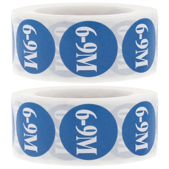 DINHEAROM Clothing Size Round Stickers 2 Rolls 500 Pieces per Roll Blue Paper for Toddler Clothing in Retail Stores