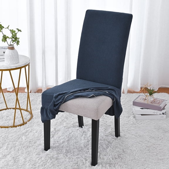 DINHEAROM Navy Dining Chair Covers Set of 1 Elastic Stretch Polyester for Hotels and Restaurants