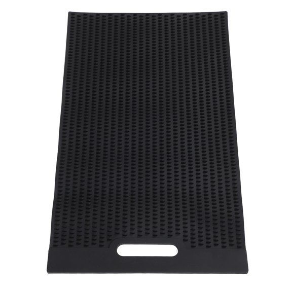 DINHEAROM Compact Black PVC Fish Preparation Mat for Scaling Filleting and Draining with Non Slip Surface