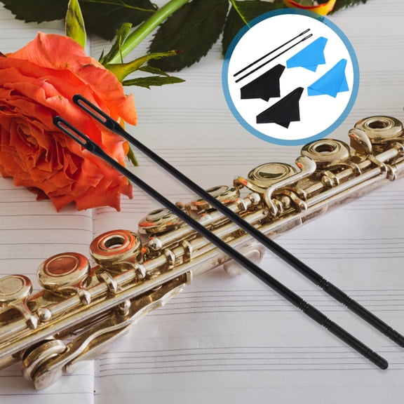 DINHEAROM Flute Cleaning Kit with 2 Cleaning Rods and 4 Soft Cleaning Cloths, Assorted Colors for Flute Maintenance
