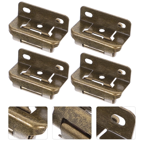 DINHEAROM Set of 4 Golden Cabinet Hinges for Cupboards, Furniture Doors, and Home Improvement Projects