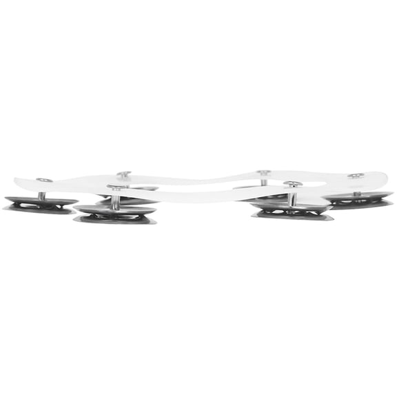 DINHEAROM Mountable Plated Silver Hi-Hat Tambourine for Drums with Sturdy Material and Smooth Round Edges