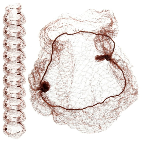 DINHEAROM Invisible Bun Hair Nets 50Pcs Coffee Nylon Round for Ballet Dancing