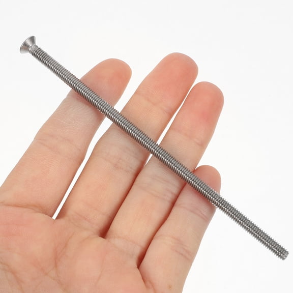 DINHEAROM Plated Silver Stainless Steel Long Outlet Screws for Wall Plate Fixing and Electrical Panel Mounting