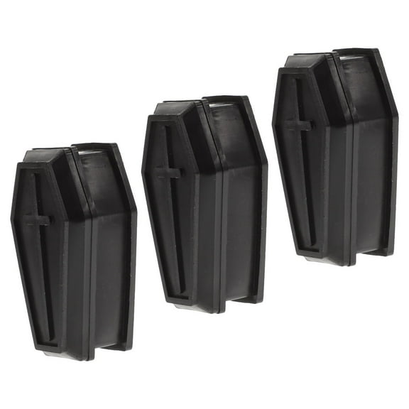 DINHEAROM Mini Coffin Box Set 3Pcs Black Plastic Decoration for