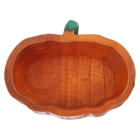 DINHEAROM Natural Wood Pumpkin Design Bowl for Home Multifunctional Food Serving