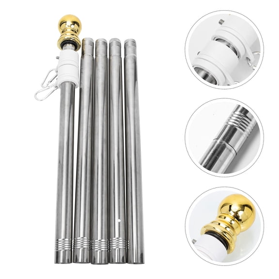 DINHEAROM Outdoor Flagpole Set with Rustproof Finish, Rotating , 190x2x2 cm Flag Pole for Yard, Garden, Patio
