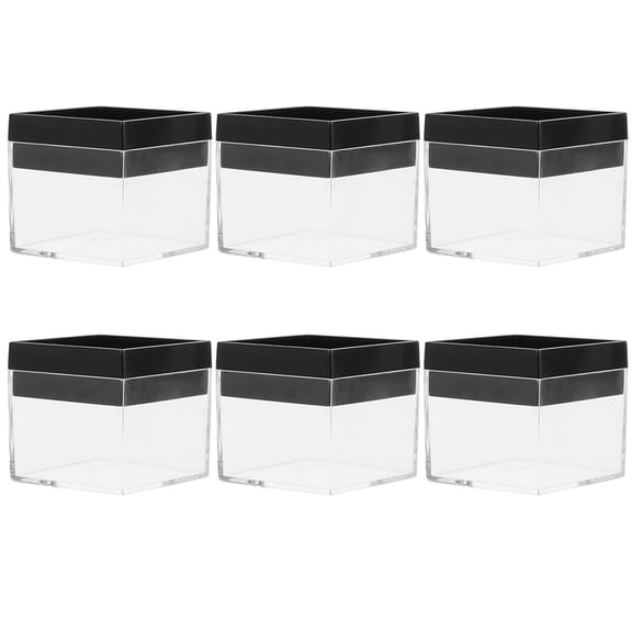 DINHEAROM 6Pcs Transparent Plastic Specimen Display Box for Mineral Stones Storage