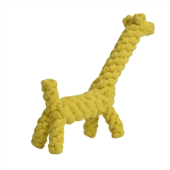 DINHEAROM Puppy Teething Rope Toy Cotton Teaser Yellow 11.0*0.7*1.9 Inch Biting Resistant Entertainment 1 Piece