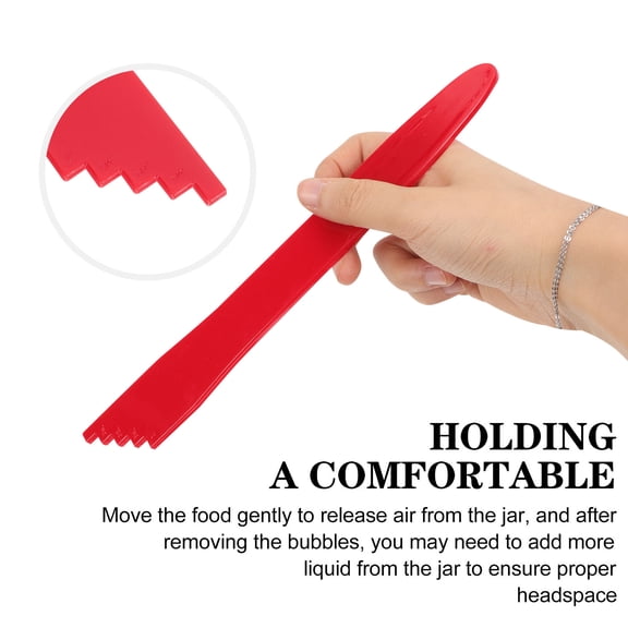 DINHEAROM Red 6Pack Canning Bubble Remover Tool Plastic for Measuring and Bubble Removal in Canning Food