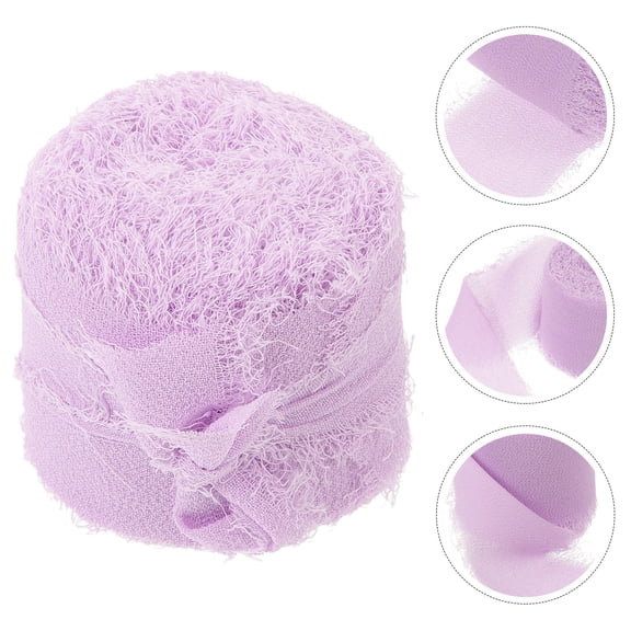 DINHEAROM 1 Roll Chiffon Flower Ribbon Violet for Wedding Decoration and Holiday Decoration