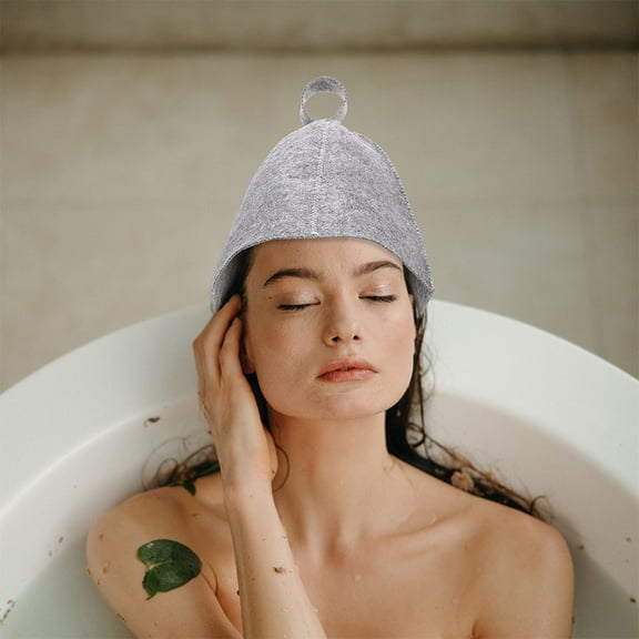DINHEAROM Sauna Protective Cap and Pad Set Felt 1 Set 32x0.3937in for Women