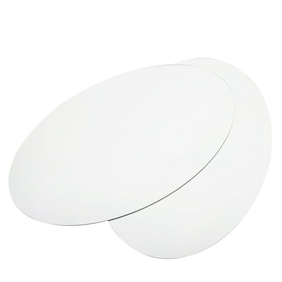 DINHEAROM Silver Oval Mirror Stickers 2Set For Office Dance Studio Corridor Home Decor