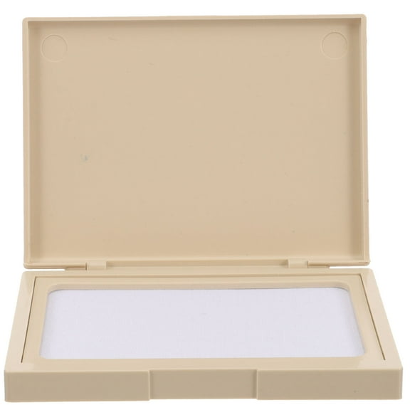 DINHEAROM Square Beige Blank Stamp Ink Pad 1Set for Home Diy and Office Use by