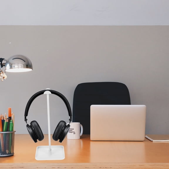 DINHEAROM Tabletop Headphone Stand 1Set in Black ABS for Neat Headphone Organization