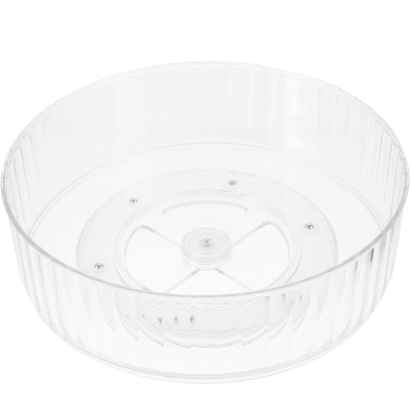 DINHEAROM 1-Set Transparent Rotating Spice Rack Turntable for Kitchen Storage Organizer 8.7x8.7x2.7 Inches