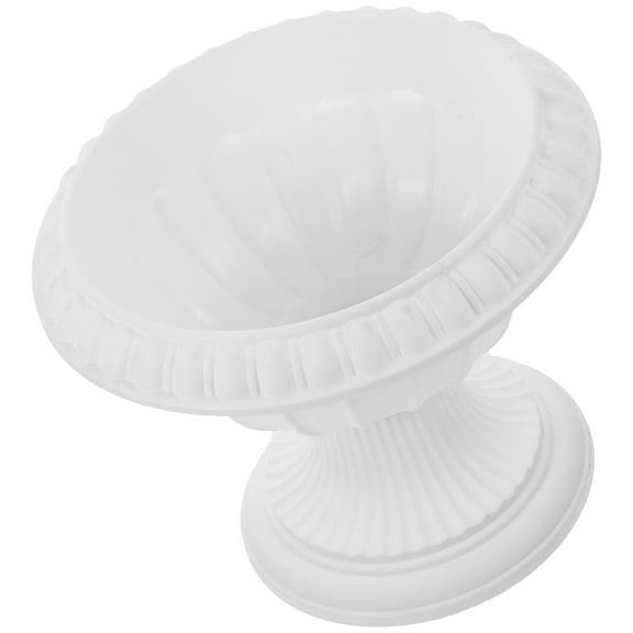 DINHEAROM White Plastic Roman Column Flowerpot for Indoor Flower Container 1Set 11.8x7.9x6.7in