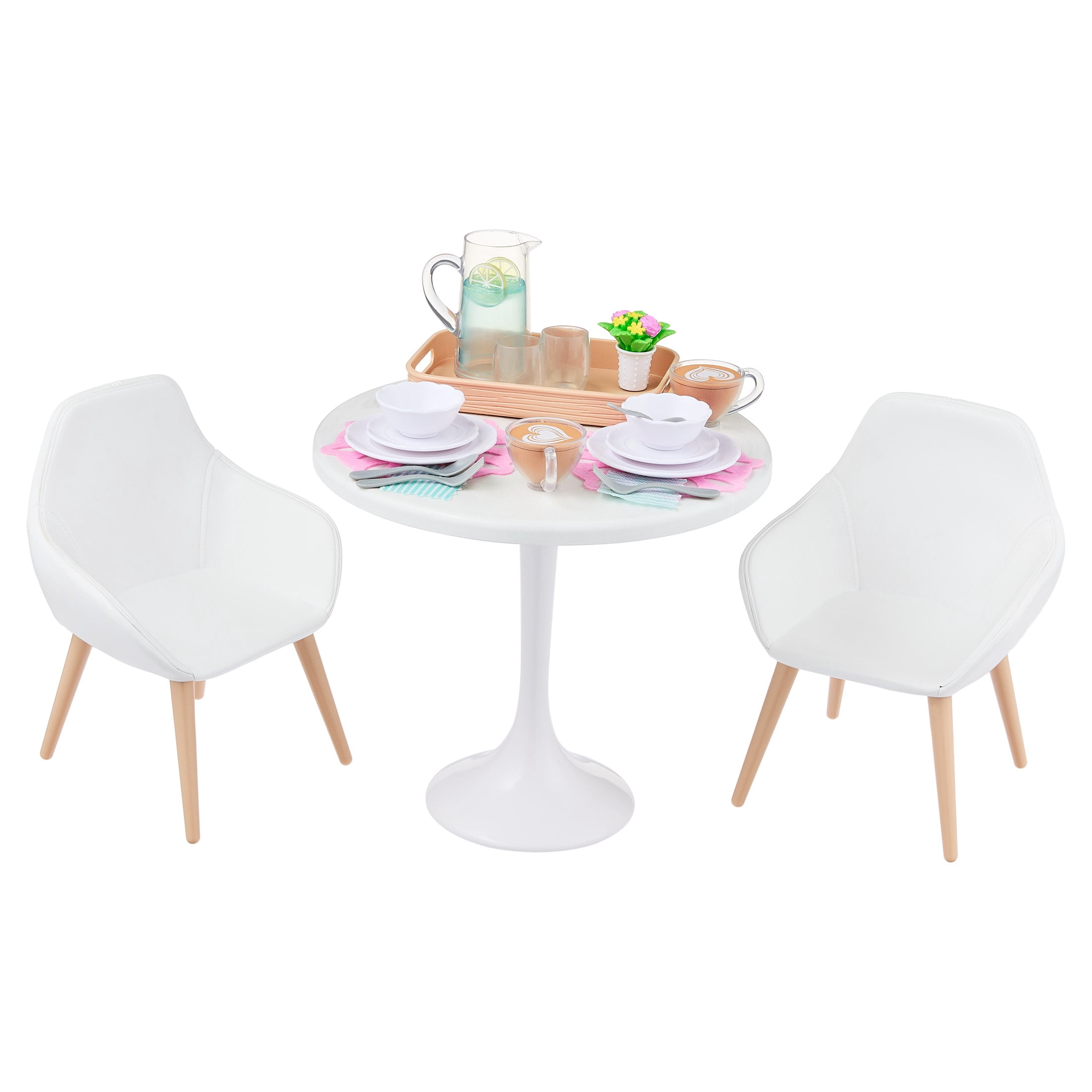 My Life As Dining Room Table and Chairs Play Set for 18-Inch Dolls, 24 Pieces