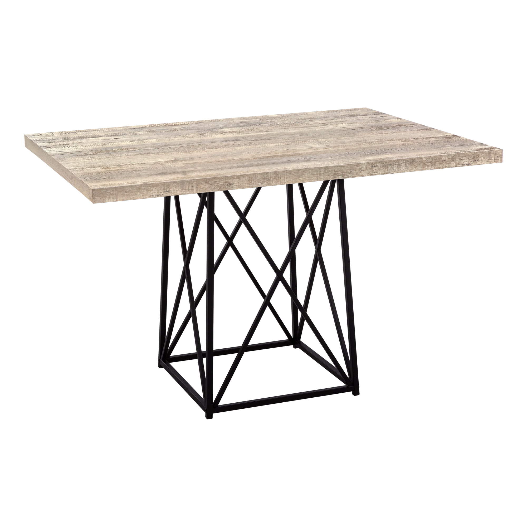 DINING TABLE 36"X 48" / TAUPE RECLAIMED WOODLOOK/BLACK