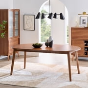 Better Homes & Gardens Greyson Mid-Century Extendable Dining Table, Solid Wood and Veneer, Acorn Finish