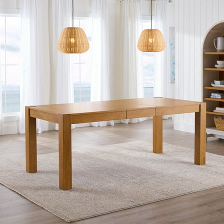 Better Homes & Gardens Bryant Solid Wood Extendable Dining Table, Light Honey Finish