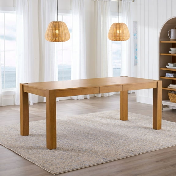 Better Homes & Gardens Bryant Solid Wood Extendable Dining Table, Light Honey Finish