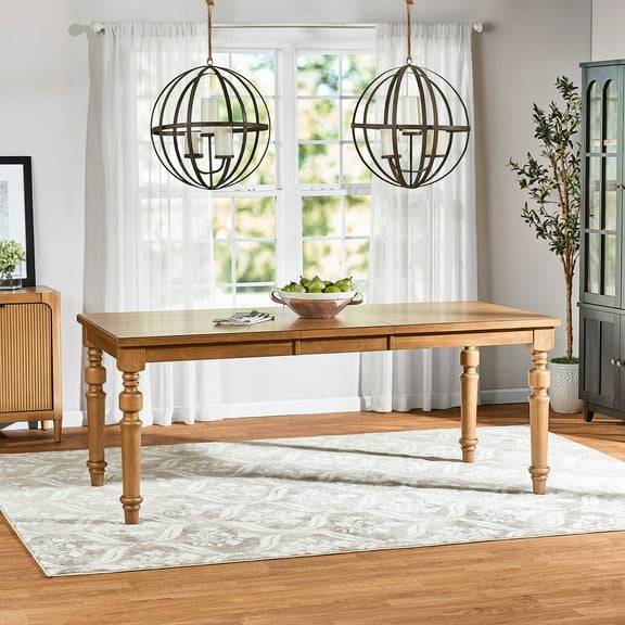 My Texas House Perry Extendable Dining Table in Warm Brown Finish