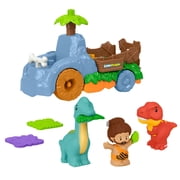 Fisher-Price Little People Dino Wobble Truck, 6-Piece Dinosaur Toy Set for Toddlers