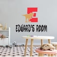 thumbnail image 1 of DINO LETTER E - Home Art T-Rex Silhouette Dinosaur Vinyl Decoration Personalized Name Design Letter E Alphabet Adhesive Kids Bedroom Wall Decal Sticker 30" x 24", 1 of 3