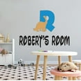thumbnail image 1 of DINO LETTER R - Adhesive Kids Playroom Letter R Alphabet Personalized Name Lettering Art Décor Sauropod Dinosaur Silhouette Design Vinyl Bedroom Wall Decal Sticker 10" x 7", 1 of 3