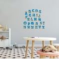 thumbnail image 1 of DINO LETTERS - Home Art Vinyl Brown Dinosaur Silhouettes Decoration Blue Colored Alphabet Letters Design Kids Bedroom Playroom Educational Art Wall Decal Sticker 20" x 18", 1 of 5