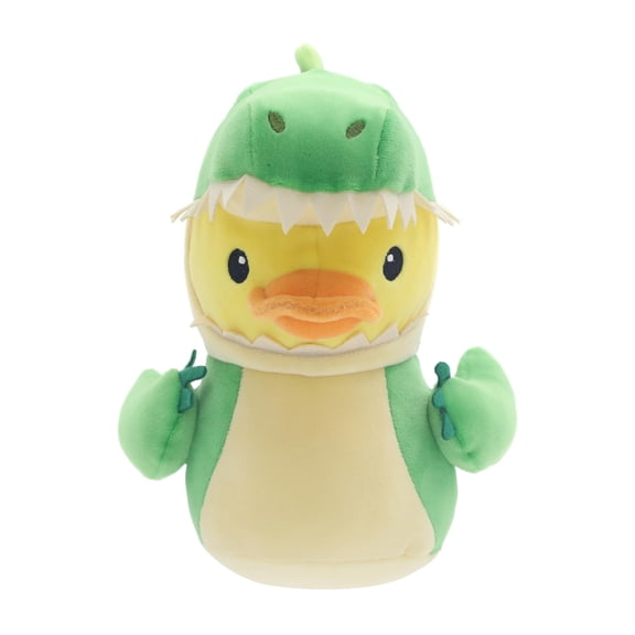 6.5" Quackerz Duck Plush in Dinosaur Onesie