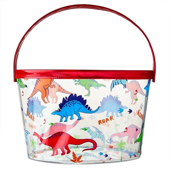 Transparent Dinosaur Basket, Multicolor, 11" x 7", Easter by Way To Celebrate