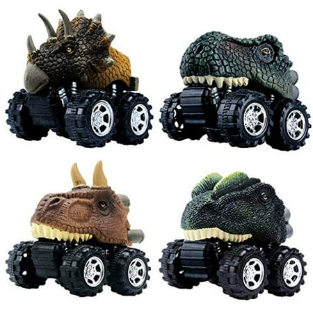 DINOBROS 6.5 oz Toddler Pull Back Dinosaur Car Toys, Unisex