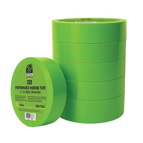 Automotive Masking Tape DINOGREN Green 1.5 in x 60 Yd Painters Tape 6 Rolls Heat & Water Resistant  7766-6