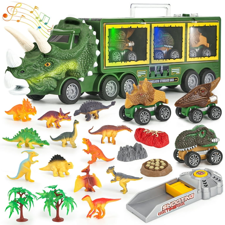 DINORUN Dinosaur Toys for Boys 3-5 - Dinosaur Truck Toy Dinosaur Playset  Gift for Kids 