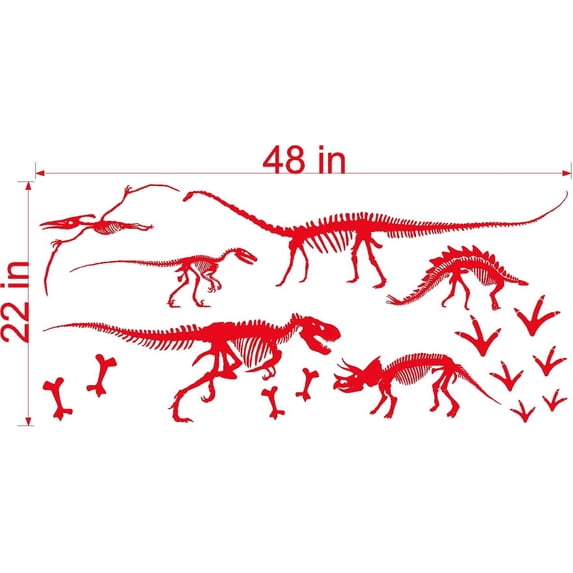 DINOSAUR BONES VINYL WALL DECAL (YOU CHOOSE SIZE AND COLOR!)