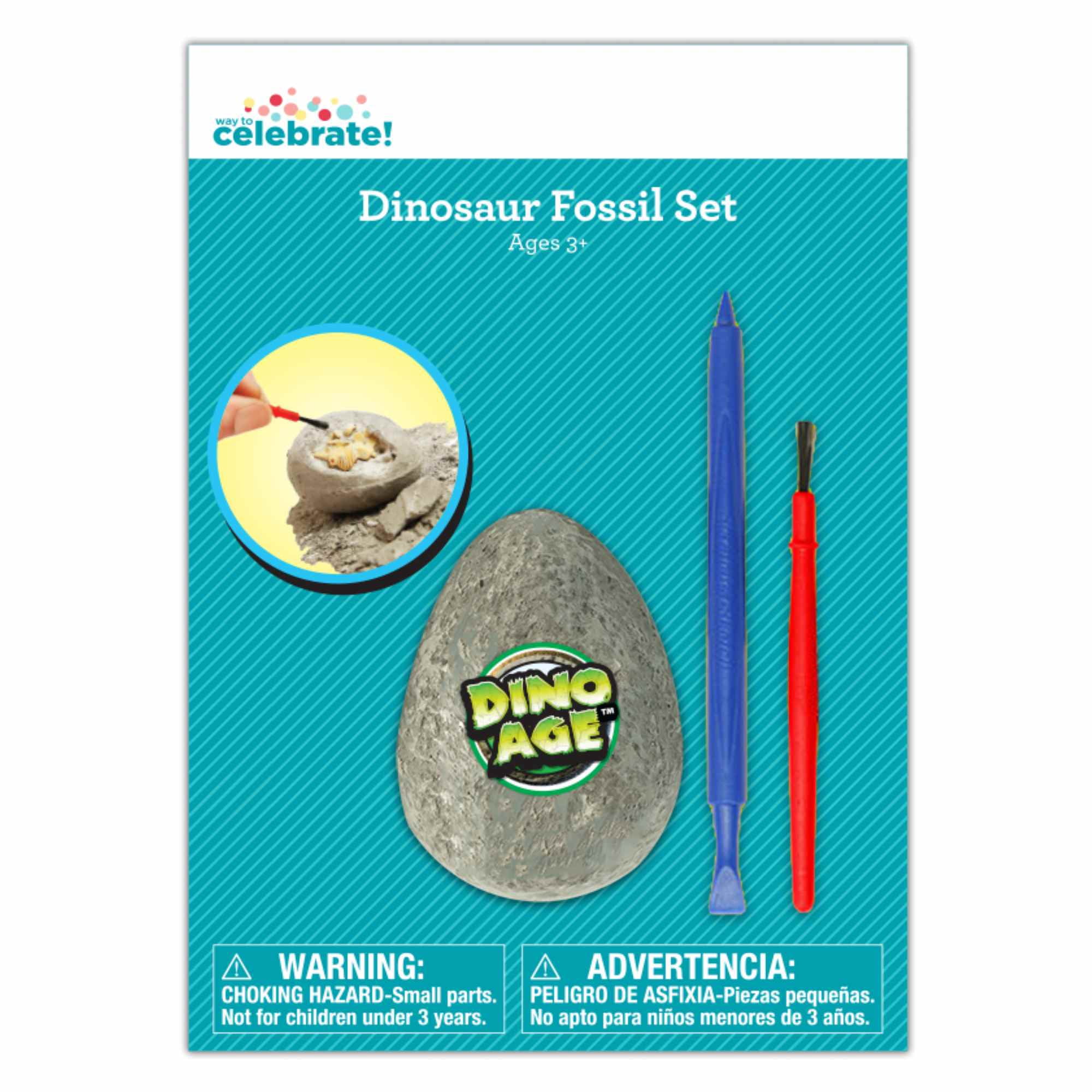 Dinosaur Fossil Dig Set with tools, 6 styles, child ages 3 and up, by Way to Celebrate
