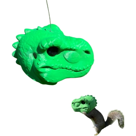 DINOSAUR HEAD SQUIRREL FEEDER Hilarious T Rex Transformation Watch Critters Create Comical Expressions While Eating Peanuts