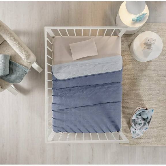 DINOSAURS BABY BOYS SOFT AND EMBROIDERY TEXTURE REVERSIBLE CRIB BEDDING NURSERY 1 PCS MADE IN MEXICO