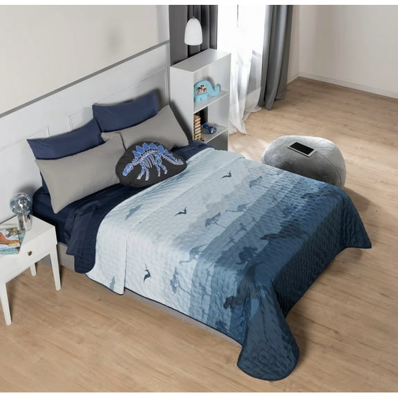 DINOSAURS JURASICO SPECIAL FABRIC ULTRA SLIM REVERSIBLE COMFORTER 1 PCS TWIN SIZE MADE IN MEXICO