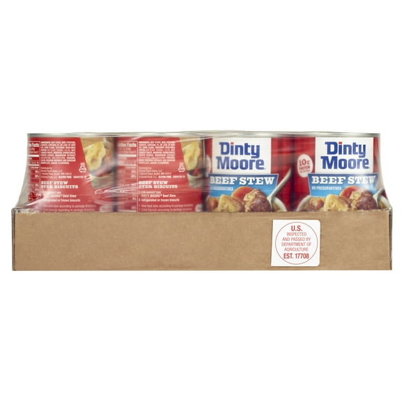 DINTY MOORE Beef Stew with Potatoes & Carrots, Shelf-Stable, 10 grams Protein Per Serving, 15 oz Steel Can