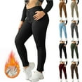 thumbnail image 1 of DIOAZUD Fleece Lined Leggings with Pockets for Women High Waisted Winter Thermal Yoga Pants Solid Soft Workout Running Leggings, 1 of 9