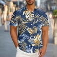 thumbnail image 1 of DIOAZUD Men's Hawaii Shirt Big and Tall Short Sleeve Button Down Shirts Tropical Floral Print Casual Turndown T-Shirts Summer Beach Tops for Men, 1 of 6