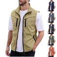 thumbnail image 1 of DIOAZUD Men's Outdoor Cargo Vest Summer Lightweight Casual Safari Fishing Vest Work Utility Vests Jacket with Pockets Red L, 1 of 7