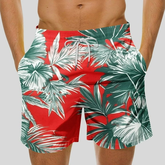 DIOAZUD Men's Quick Dry Shorts 2025 Casual Hawaiian Beach Swim Trunks Elastic Waist Drawstring Lightweight Swimming Shorts Summer Board Shorts with Pockets