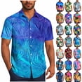thumbnail image 1 of DIOAZUD Men's Short Sleeve Button Down Shirts for Beach Vacation Loose Fit Lightweight Hawaiian Shirt for Summer, 1 of 7